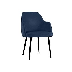 Tmavě modrá jídelní židle JohnsonStyle Lagom French Velvet