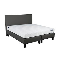 Tmavě šedá boxspring postel Revor Domino, 200 x 180 cm