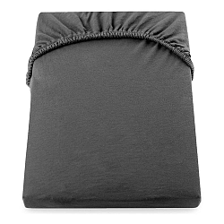 Tmavě šedé elastické bavlněné prostěradlo DecoKing Amber Collection, 100/120 x 200 cm