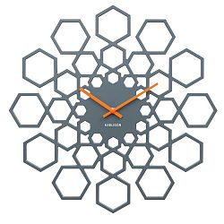 Tmavě šedé nástěnné hodiny Karlsson Sunshine Hexagon