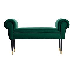 Tmavě zelená lavice s detaily ve zlaté barvě JohnsonStyle Courtney French Velvet
