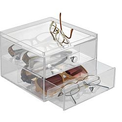 Transparentní úložný box s 2 šuplíky InterDesign Drawers, výška 12,5  cm