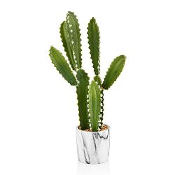 Umělý kaktus v mramorovém květináči The Mia Cacti