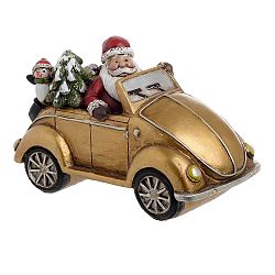 Vánoční dekorace ve zlaté barvě InArt Santa Car Holly