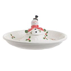 Vánoční keramický talíř s držákem na dip a víčkem InArt Bella