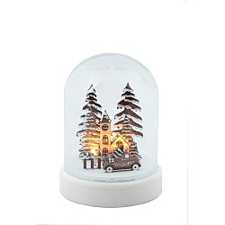 Vánoční malá dekorace s LED osvětlením Ego dekor Město, výška 15 cm