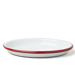 Velký servírovací smaltovaný talíř s červeným okrajem Falcon Enamelware, Ø 14 cm