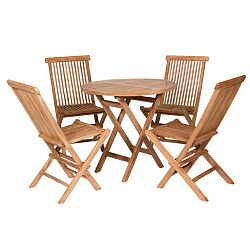 Venkovní stůl se 4 židlemi z teakového dřeva Santiago Pons Mateo