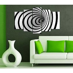 Vícedílný černo-bílý obraz 3D Art Illusion, 102 x 60 cm