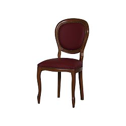 Vínově červená polstrovaná židle v dekoru třešňového dřeva Roxana