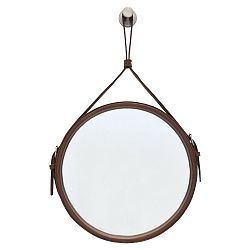 Závěsné zrcadlo v hnědém rámu RGE Elvis, ø 60 cm