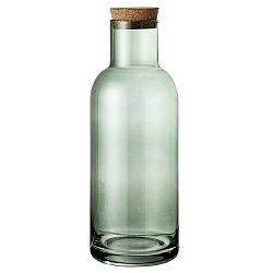 Zelená skleněná lahev s korkovým víkem Bloomingville