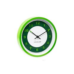 Zeleno-bílé nástěnné hodiny Kikkerland Time