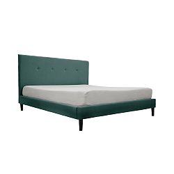 Zeleno-modrá postel s černými nohami Vivonita Kent, 140 x 200 cm