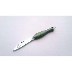 Zelený český nožík rybička s kroužkem Srdíčka v designu od Alexandry Dětinské
