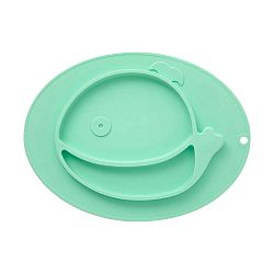 Zelený dětský silikonový talíř s motivem velryby Premier Housewares Zing Food