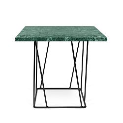Zelený mramorový konferenční stolek s černými nohami TemaHome Helix, 50 cm