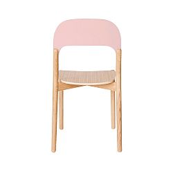 Židle z dubového dřeva s růžovou opěrkou HARTÔ Paula