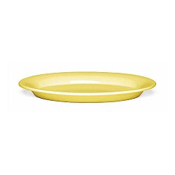 Žlutý oválný oválný kameninový talíř Kähler Design Ursula, 28 x 18,5 cm