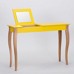Žlutý toaletní stolek se zrcadlem Ragaba Dressing Table, délka 105 cm