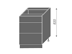 ARGENAU, skříňka dolní D3A 60, korpus: bílý, barva: fino černé