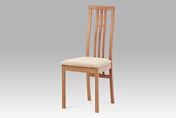 Autronic Dřevěná židle BC-2482 BUK3, buk/potah krémový
