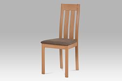 Autronic Dřevěná židle BC-2602 BUK3, buk/potah hnědý