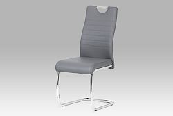 Autronic Jídelní židle, koženka šedá / chrom DCL-418 GREY