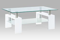 Autronic Konferenční stolek AF-1024, bílá/sklo