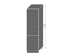 Extom PLATINUM, potravinová skříň D14DP 60, korpus: bílý, barva: black