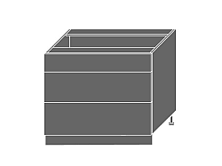 Extom PLATINUM, skříňka dolní D3E 90, korpus: grey, barva: black