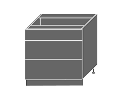 Extom PLATINUM, skříňka dolní D3m 80, korpus: bílý, barva: black