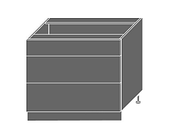 Extom TITANIUM, skříňka dolní D3m 90, korpus: bílý, barva: fino černé