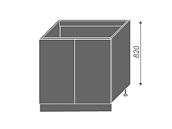 Extom TITANIUM, skříňka dolní dřezová D8z 80, korpus: grey, barva: fino bílé