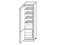 FOLLY, skříňka pro vestavnou lednici D14DL, dust grey/grey