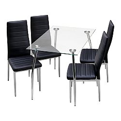 Idea Jídelní stůl GRANADA + 4 židle MILÁNO černá