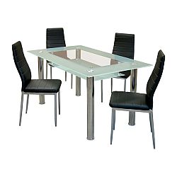 Idea Jídelní stůl VENEZIA + 4 židle MILÁNO černá