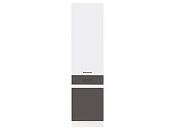 JUNONA LINE, skříňka 195 cm, pravá, wolfram šedý/bílý lesk