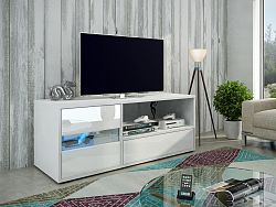 MORAVIA FLAT GLOBAL 1 televizní stolek, bílá/bílý lesk