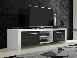 MORAVIA FLAT TV stolek HELIX 2, bílá/černý lesk