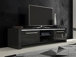 MORAVIA FLAT TV stolek HELIX 2, černá/černý lesk