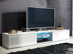 MORAVIA FLAT TV stolek HIT, bílá/bílý lesk