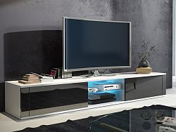 MORAVIA FLAT TV stolek HIT, bílá/černý lesk