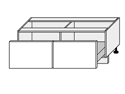 QUANTUM, skříňka dolní D2A 120, graphite/bílá