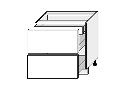 QUANTUM, skříňka dolní D2A 80/1A, graphite/bílá