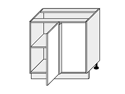 QUANTUM, skříňka dolní rohová D13 U, graphite/bílá