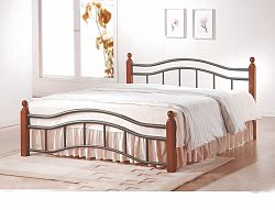 Smartshop CALABRIA, postel 180x200 s roštem, třešeň antická, kov/masiv