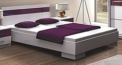 Smartshop DUBAJ, postel 160x200 cm, bílá/fialové sklo