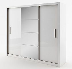 Smartshop Šatní skříň IDEA 250 cm bílá se zrcadlem 