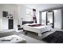 Smartshop VERA ložnice s postelí 160x200, bílá/ořech černý